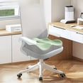 thumbnail image 1 of 1pc Memory Foam Seat Cushion - 3D Ergonomic Support| Light Green & Grey, Washable Polyester, Car/Office Essentials,light green, 1 of 7