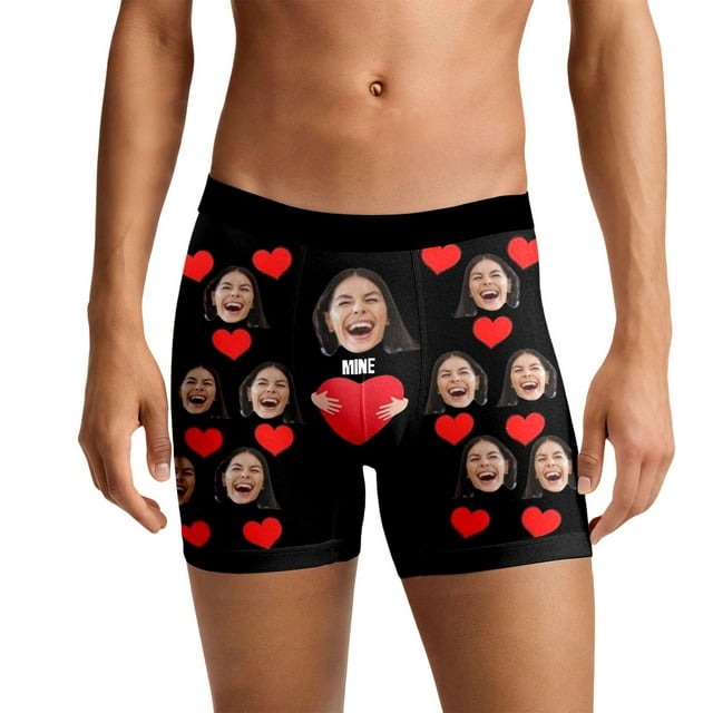 LIUJUNSHOP Customizable Valentine's Day Underwear for Couples with Humorous Print Design XL Black