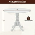 thumbnail image 3 of Resenkos Wooden Dining Table with Round Tabletop and Curved Trestle Legs-Natural & White, Dining Table, Kitchen Bar Height Table and Chairs for Dining Room, Small Space, 3 of 7