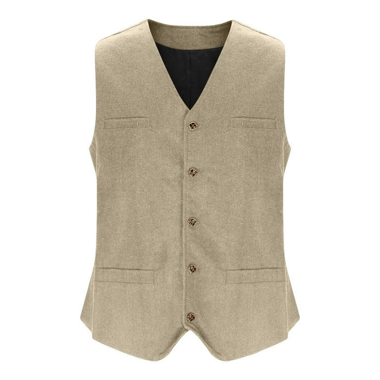 Dovford Men's Western Cowboy Suit Vest Slim Fit Faux Suede