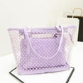 thumbnail image 4 of Women Transparent Handbag Candy Color  Dot Decor Compound Beach Shoulder Bag New, 4 of 10