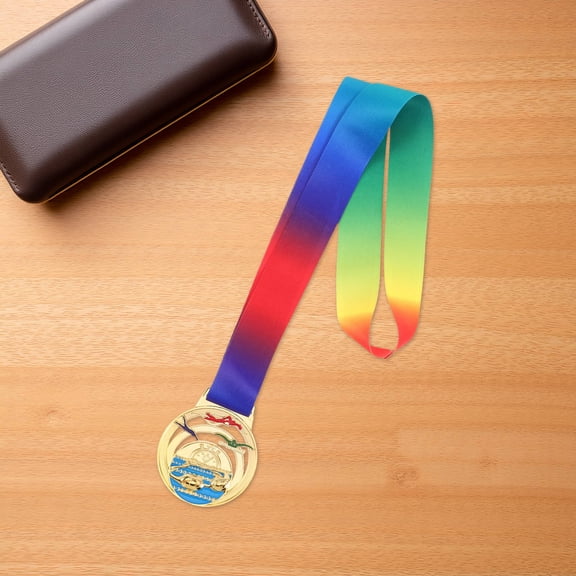 TABLZONE Metal Swimming Medal with Neck Ribbon for Sports Competitions, Swimming Events, and Athletic Awards