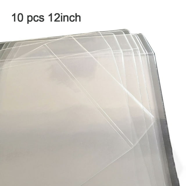 GLFILL 10 Pcs Protège-Disques Vinyle Transparent 12/10/7 Pouces Sacs LP Pochettes pour Disques Tournants pour Collections de Rangement de Disques Vinyle Pièce 12 Pouces