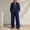 Navy women's 2 piece lounge set a1, variant on Usloyux Women's 2 Piece Lounge Set Long Sleeve Collared Pullover Top and Wide Leg Pants Matching Tracksuit Outfits, Army Green L