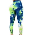 thumbnail image 2 of Frostluinai Textured Yoga Leggings for Women High Wasited Workout Leggings Tie Dye Butt Lifting Skinny Pants Stretchy Activewear for Women, 2 of 6