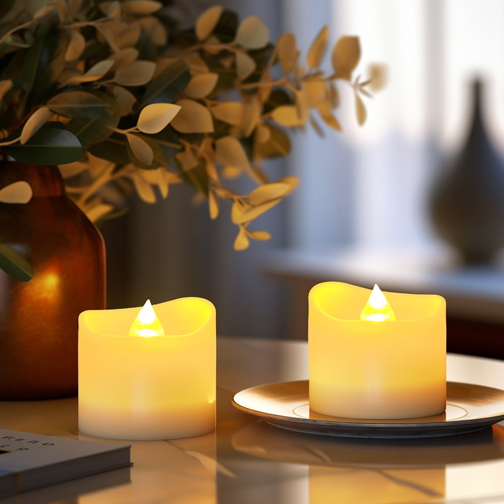 12PCS LED Tea Light Candles with Remote Control Realistic Flickering Battery Operated Flameless Candles, Electric Fake Candle in Warm White for Wedding, Birthday, Festivals, Halloween, Home, Party