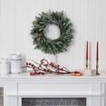 thumbnail image 4 of Nearly Natural 24in. Snowed Artificial Christmas Wreath with 50 Warm White LED Lights and Pine Cones, 4 of 5