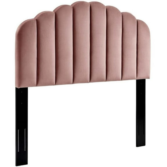 Pemberly Row Twin Modern Performance Velvet Headboard in Dusty Rose