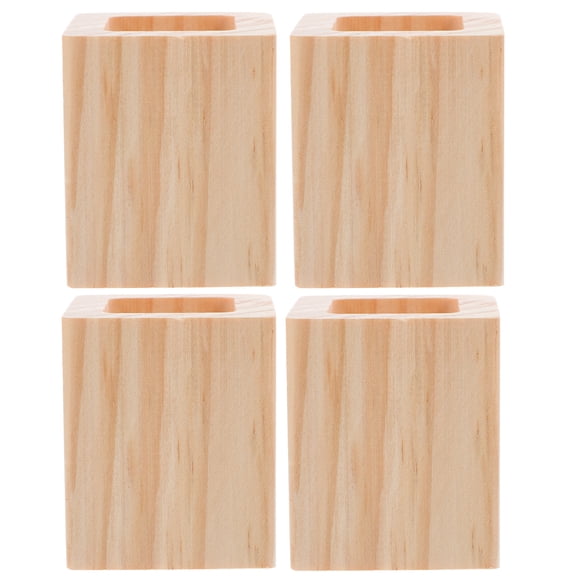 4pcs Bed Risers Wooden Furniture Lifts Wood Bed Risers Dorm Furniture Table Leg Lift Blocks Table Height Extenders