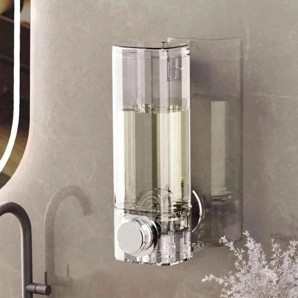 Dispensador de jabón con ventosa, dispensador de jabón para ducha de montaje en pared de 16 oz/450 ml, dispensador de champú y acondicionador sin taladro para baño, dispensador de jabón para fregadero
