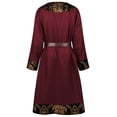 thumbnail image 3 of ZGRBOU Men's Viking Tunic Vintage Print Steampunk Warrior Robe Medieval Renaissance Pirate Costume with Belt, 3 of 7