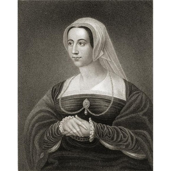 Posterazzi DPI1858501LARGE Parr Catherine 1512-1548 Reine Anglaise. Sixième Épouse de L Angleterre S Henry VIII de L Affiche de Portraits Britanniques de la Loge de Livre, Grand - 26 x 34