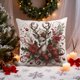thumbnail image 5 of Funda de almohada navideña | Funda de almohada decorativa festiva con estampado de renos y Papá Noel | Decoración festiva para el hogar, ideal para sofá y cama | Funda de cojín cuadrada de 45x45 cm, 5 of 6