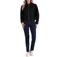 thumbnail image 2 of INSPIRE CHIC Zipper Jacket for Women's Lapel Collar Two Pockets Long Sleeve Casual Coat, 2 of 5