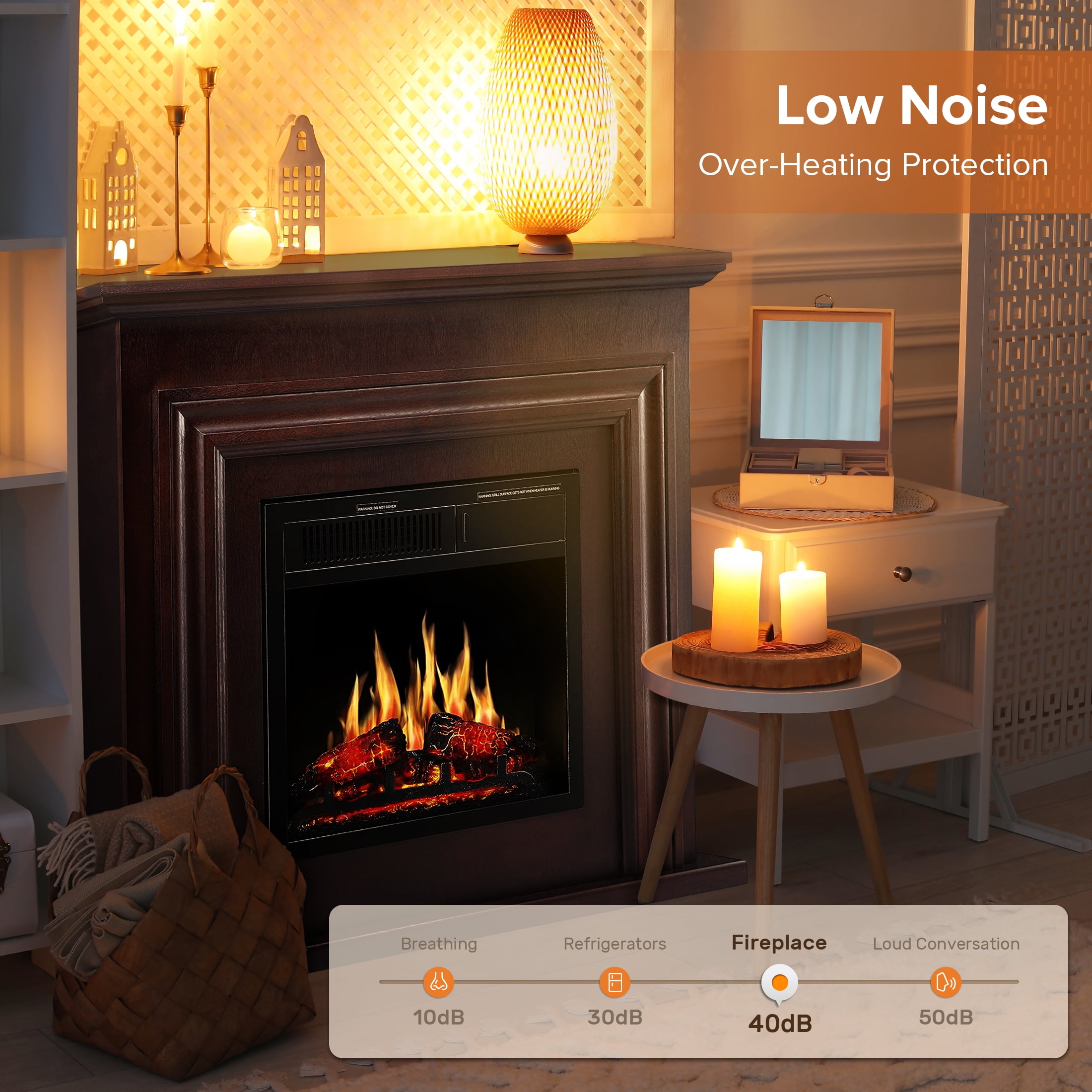 Electactic 36 inches Electric Fireplace Recessed and Wall Mounted Electric Fireplace, Fireplace Heater and Linear Fireplace, with Timer, Remote Contro : Electactic 36 Inch Electric Fireplace Insert Ultra