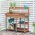 thumbnail image 3 of Renwick Garden Potting Bench with Basin & Drawer, Brown, 3 of 9