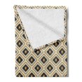 thumbnail image 2 of Aztec Soft Flannel Fleece Throw Blanket, Traditional Inspired Native Geometric Boho Mexican Pattern, Cozy Plush for Indoor and Outdoor Use, 50" x 60", Black Amber Beige, by Ambesonne, 2 of 5