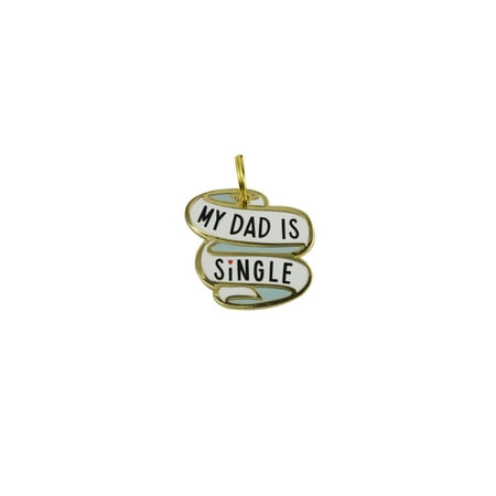 Dog Collar Charm Tag - My Dad Is Single Dog Tag Engraved Enamel Animal Collar ID Cat Pendant Pet Charm Gift