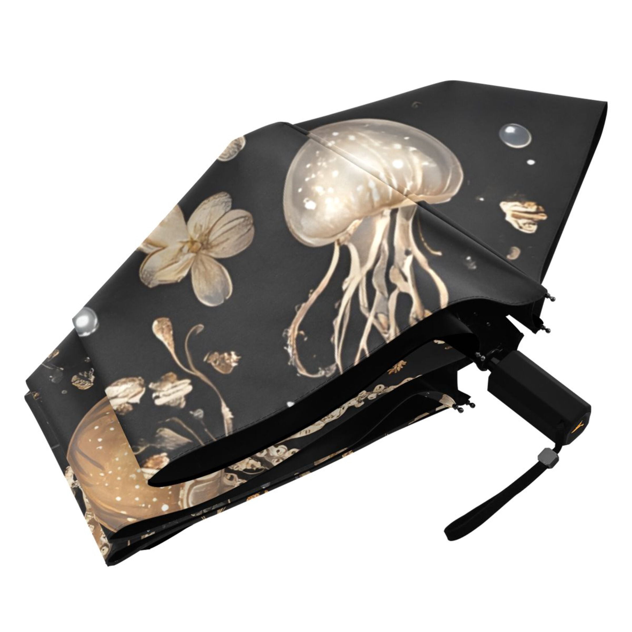 ALAZA Jellyfish Pattern UPF 50+ Compact Folding Umbrella for Rain Travel Umbrella Packable