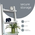 thumbnail image 5 of 5 Tier Ladder Shelf, Leaning Bookshelf Storage Rack for Home, Office, 18" x 67", White, 5 of 6