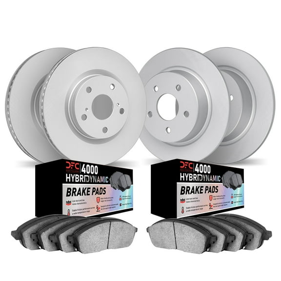 Dynamic Friction Company Front and Rear Geospec Brake Rotors Kit | 4000 HybriDynamic Brake Pads 4804-03038