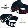 thumbnail image 5 of Masteelf Black Silicone Wristband with My Savior Letters for Decor Active Lifestyle 2PCS, 5 of 8