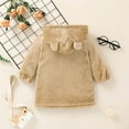thumbnail image 5 of Lilgiuy Toddler Baby Boys Girls Solid Color Plush Cute Bear Ears Winter Hoodie Thick Coat Pullover，Khaki,12-18 Months Winter Fashion 2022, 5 of 5