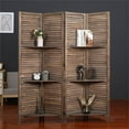thumbnail image 4 of Milton Greens Stars Inc 4-Panel Farmhouse Wood Room Divider in Brown, 4 of 5