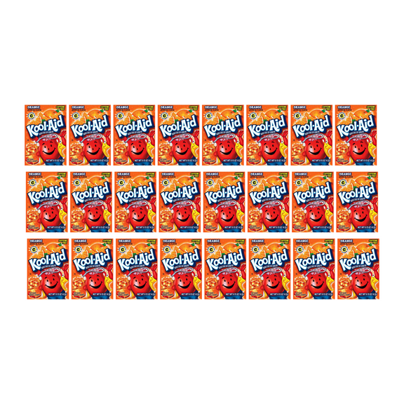 ORANGE Kool-Aid Unsweetened Delicious Artificially Flavored Powdered Drink Mix, 0.13Oz., 24 PACKETS