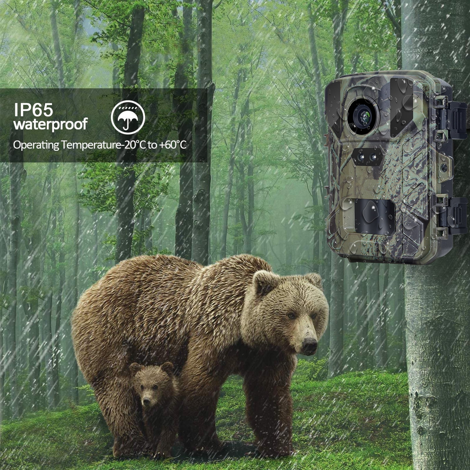 SuntekCam Trail Camera 2 Pack MINI Game Camera 50MP/4K Resolution with 32GB Micro SD Card Hunting Camera with No Glow Night Vision Motion Activated Waterproof for Outdoor Scouting Wildlife Monitor