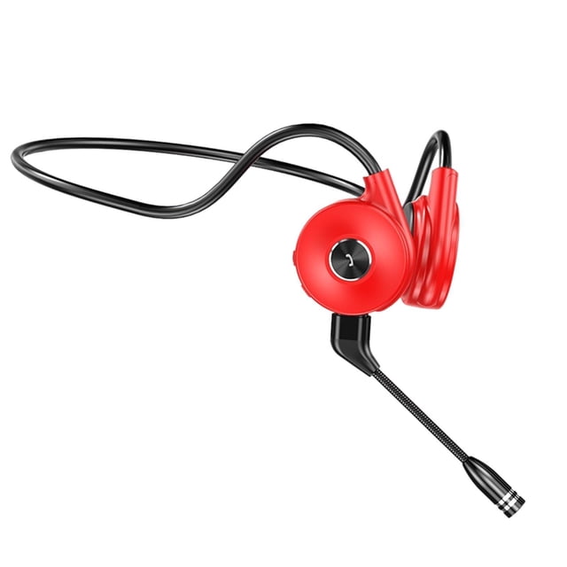 Auriculares de conducción ósea Seitruly con micrófono para correr baja latencia Rojo