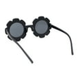 thumbnail image 4 of Girls Kids Size Heart Daisy Petal Round Circle Plastic Sunglasses Black, 4 of 4