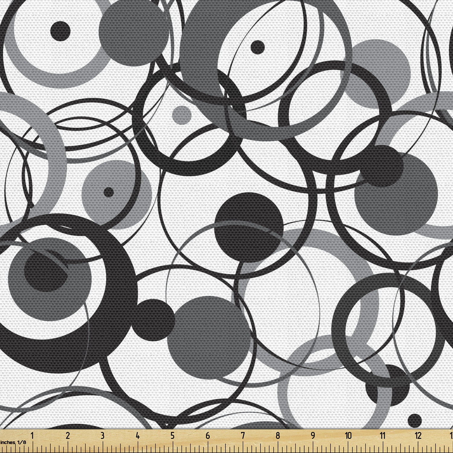 Grey Scandinavian Designer Fabric by the Yard Abstract Pattern 