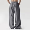 thumbnail image 3 of Uwinwear Men's Baggy Loose Fit Sweatpants Casual Drawstring Pants Y2K Wide Leg Stretchy Pants with Pockets Street Outdoor Fitness Jogging Pants,Dark Gray,XXL, 3 of 4