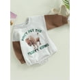 thumbnail image 3 of Cenuakty Baby Girls Boys Spring Autumn Romper Long Sleeve O Neck Letter Cow Print Playsuit, 3 of 9