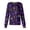 AP26_Purple, variant on IYYVV Halloween Scrubs Jacket for Women Long Sleeve Printed Scrub Top Holiday Button Nursing Working Uniforms with Pocket Purple 4XL