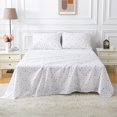 thumbnail image 2 of Softan Pink Floral Full Sheet Set Printed Sheets Double - 4 Piece Microfiber Patterned Fitted Sheets with 15" Deep Pocket, Cute P, 2 of 9