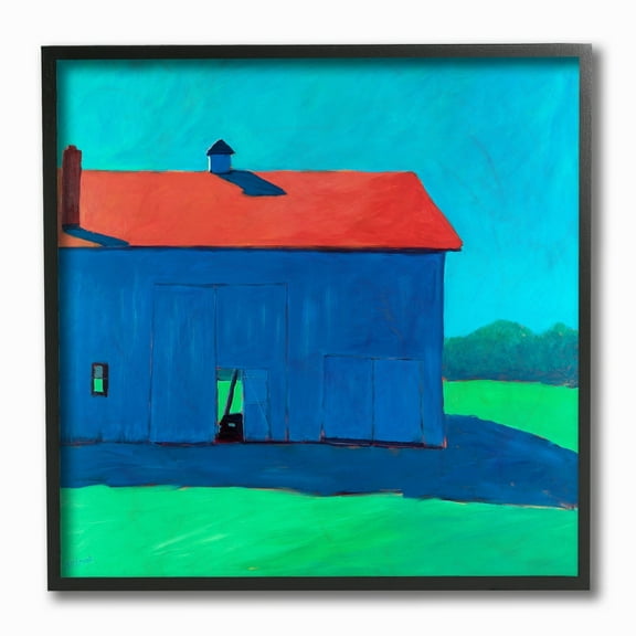 The Stupell Home Decor Collection Colorful Luminous Painted Farm Barn Framed Giclee Texturized Art, 12 x 1.5 x 12
