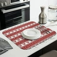 thumbnail image 3 of Red Christmas Knitted Pattern Dish Drying Mat for Kitchen 1 Pack, Ultra Absorbent Microfiber Dishes Drainer Mats,16x18in(41x46cm), 3 of 6