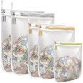 thumbnail image 1 of HAYAN5 Pack Mesh Laundry Bags for Delicates, (2L+2M+S) Washing Machine Wash Bags, Reusable and Durable Mesh Wash Bags for Blouse, Hosiery, Underwear, Bra, Lingerie Baby Clothes, 1 of 1