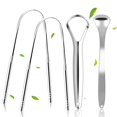 thumbnail image 1 of 4 Pcs Stainless Steel Tongue Scraper - Fresh Breath And Clean Mouth, 1 of 5