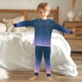 thumbnail image 6 of joogoo Starry Blue Gradient Stars 2 Piece Long Sleeve Tee and Pants Cotton Pajama Set 8Y, 6 of 7
