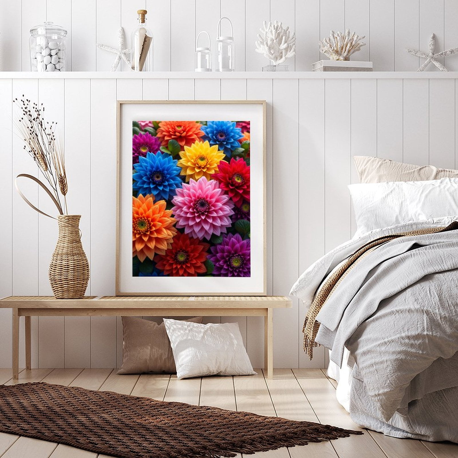 Diamond Art Kits for Adults - 5d Vibrant Colorful Blooming Flowers Diamond Painting for Adults, Diamond Art for Adults Beginners, Diamond Painting Kits for Adults for Home Wall Decor