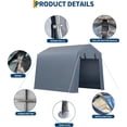 thumbnail image 7 of EastVita IDEALHOUSE Outdoor Storage Shelter Shed Carport with Roll-Up Ventilated Zipper Door and Windows Waterproof Portable Garage Heavy Duty Tent Shed for Motorcycle Bike Firewood Tools, 7 of 7