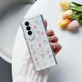 thumbnail image 3 of Galaxy Z Fold 4 Real Flower Case, Soft Clear Flexible Rubber Pressed Dry Real Flowers Case Girls Women Glitter Floral Cover for Samsung Galaxy Z Fold 4 -Pink, 3 of 18