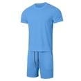 thumbnail image 5 of Short Sets for Men 2 Piece Set Casual T Shirts & Shorts Summer Vacation Beach Clothes Vacation Set, 5 of 6