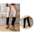 thumbnail image 4 of vnanda Winter Toeless Socks 1 Pair Women Winter Leg Warmers Thickened Solid Color Japanese Lolita Elastic Anti-slip Warm Compression Hollowed Out Foot Heel, 4 of 8