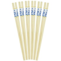 BambooMN 9.5" Bamboo Floral Print Chopsticks - Blue - 36 Pairs