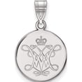 thumbnail image 1 of Sterling Silver Rh-Plated Logoart William And Mary Medium Disc Pendant (22 X 15) Made In United States ss006wma, 1 of 5