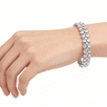 thumbnail image 5 of Minimalist Roman Crystal Bracelet Sparkling Rhinestone-Embellished Bangle, 5 of 6